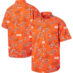 Reyn Spooner Cleveland Browns Merch Hawaiian Shirt Orange Kekai Aloha Shirt Gift For Football Fans