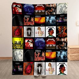 Metallica Merch Albums Collage Sherpa Blanket Perfect Gift For Heavy Metal Lovers