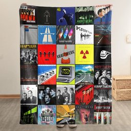 Kraftwerk Merch Albums Collage Sherpa Blanket Electronic Music Lovers Gift Ideas