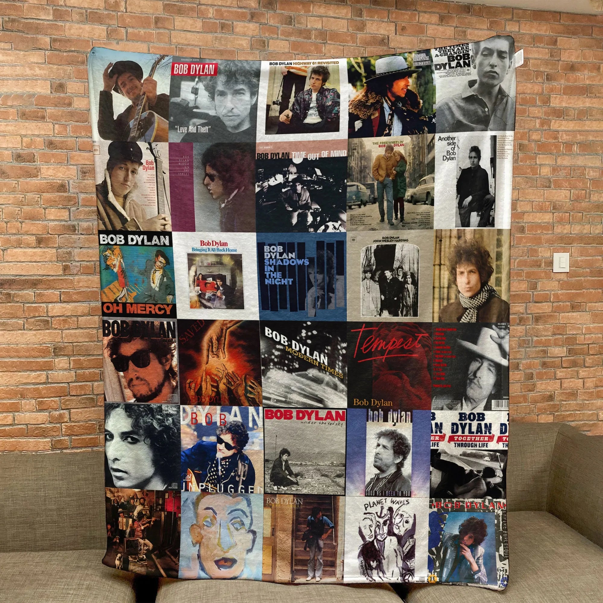 Bob Dylan Merch Albums Collage Sherpa Blanket Gift For Folk Rock Lovers