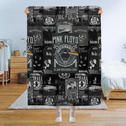 Classic Rock Bands Merch Rock Bands Collage Sherpa Blanket Gift For Music Lovers