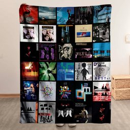 Depeche Mode Merch Albums Collage Sherpa Blanket Gift For Post Punk Fans