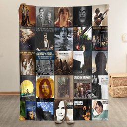 Jackson Browne Merch Albums Collage Sherpa Blanket Gift For Folk Rock Connoisseurs