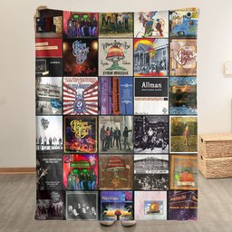 Allman Brothers Band Merch Albums Collage Sherpa Blanket Gift For Southern Rock Lovers