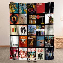 The Strokes Merch Albums Collage Sherpa Blanket Gift For Garage Rock Brothers