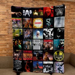 Scorpions Merch Albums Collage Sherpa Blanket Gift For Heavy Metal Lovers