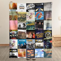 Yellowcard Merch Albums Collage Sherpa Blanket Gift For Pop Punk Fans