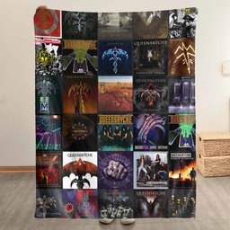 Queensryche Merch Albums Collage Sherpa Blanket Gift For Progressive Metal Fans