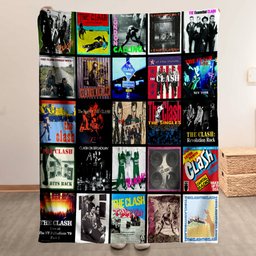 The Clash Merch Albums Collage Sherpa Blanket Gift For Punk Rock Lovers