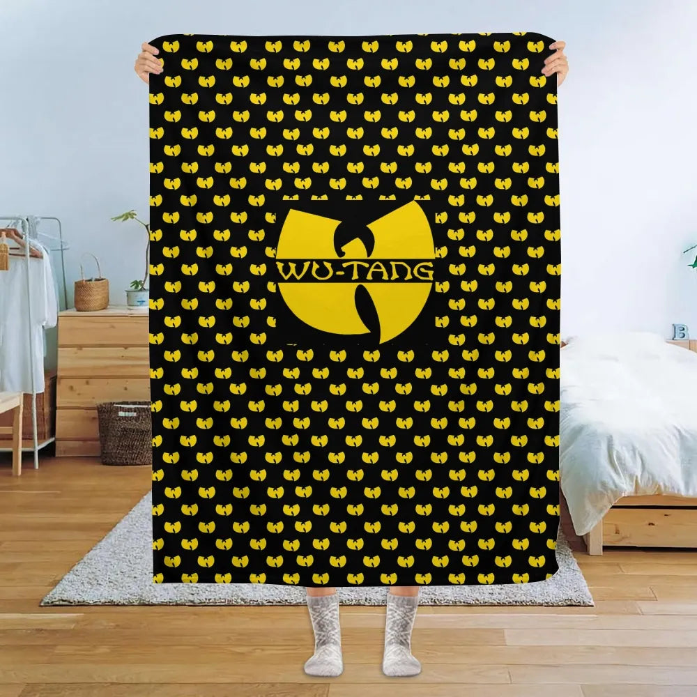 Wu-Tang Clan Merch Iconic Logo Pattern Flannel Blanket Gift For Hip Hop Fans