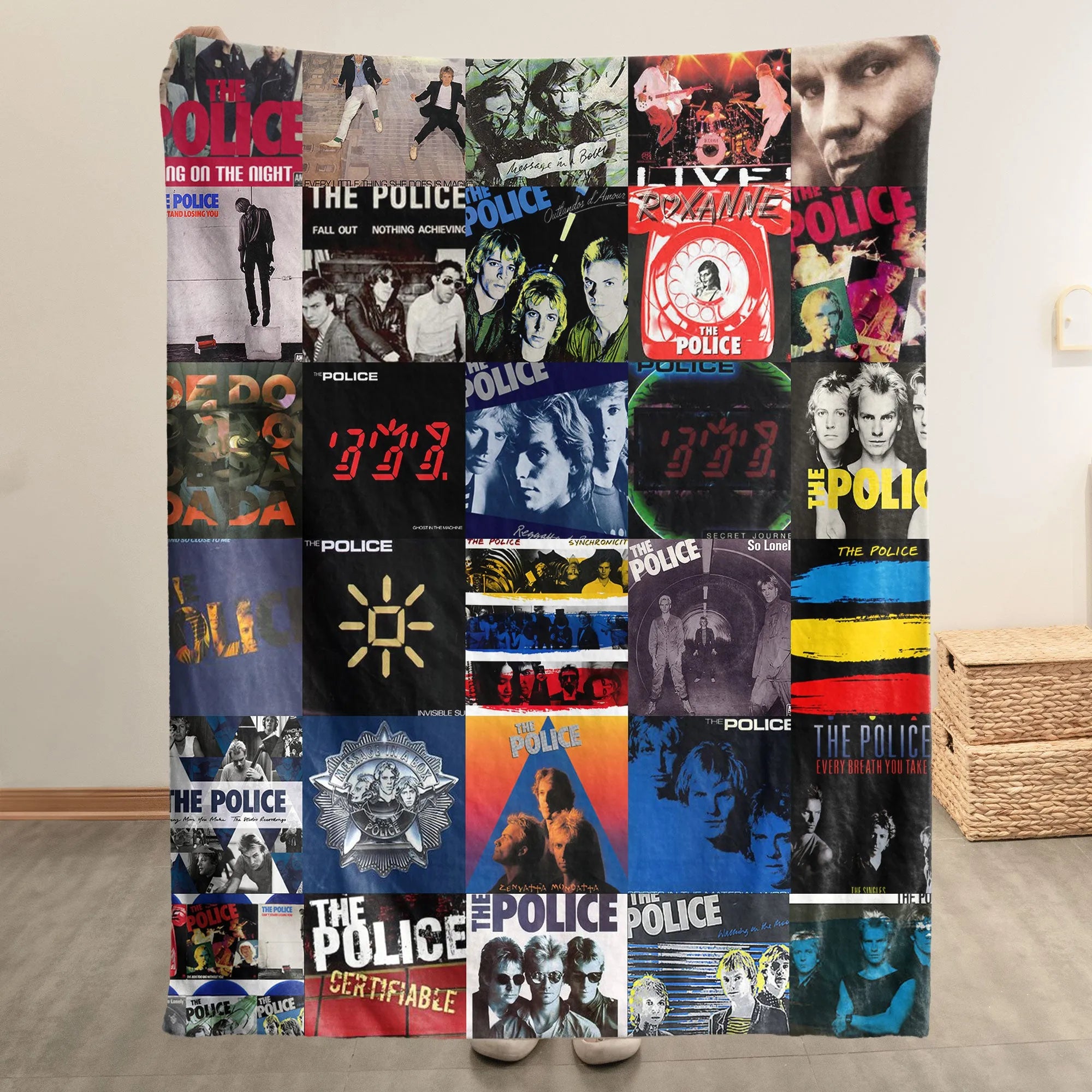 The Police Merch Albums Collage Sherpa Blanket Gift For New Wave Fans