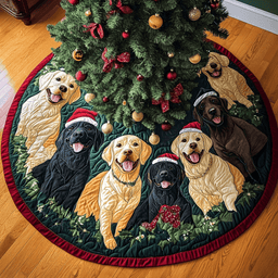Christmas Labrador Magic Christmas Quilted Tree Skirt Meaningful Christmas Gift to Warm the Heart
