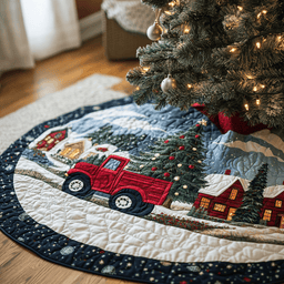 Christmas Truck Quilted Christmas Tree Skirt Exclusive Christmas Tree Skirt Merch Collection