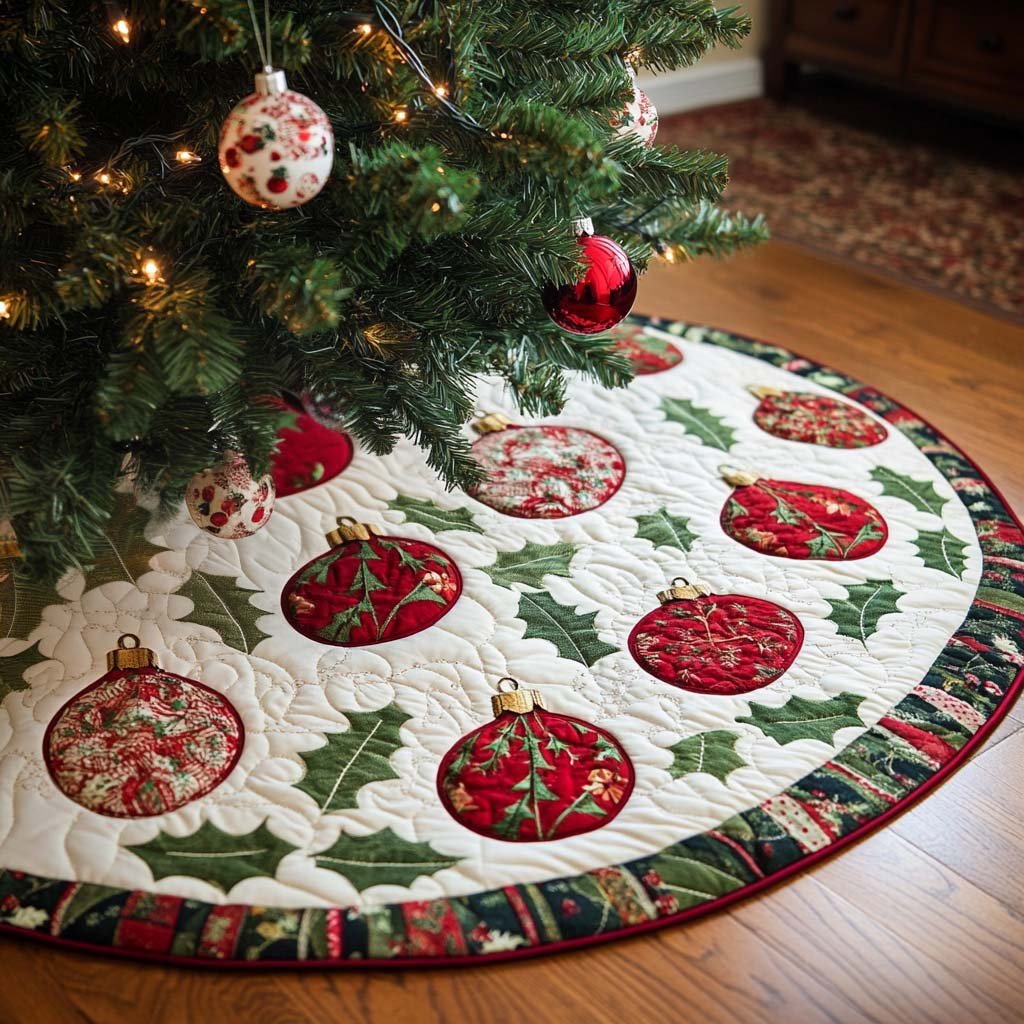 Christmas Ornaments Christmas Quilted Tree Skirt Seasonal Gift Merch for Festive Homes