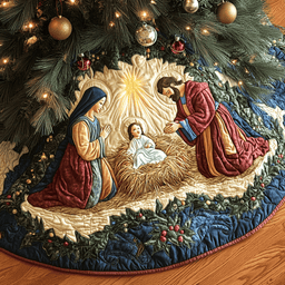 Divine Glow Christmas Quilted Tree Skirt Holiday Merch That Completes Your Christmas Setup