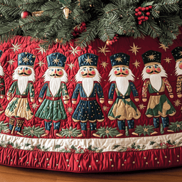 Festive March Quilted Christmas Tree Skirt Seasonal Gift Merch for Festive Homes