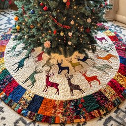 Cozy Companions Quilted Christmas Tree Skirt Must Have Holiday Merch for Christmas Decor