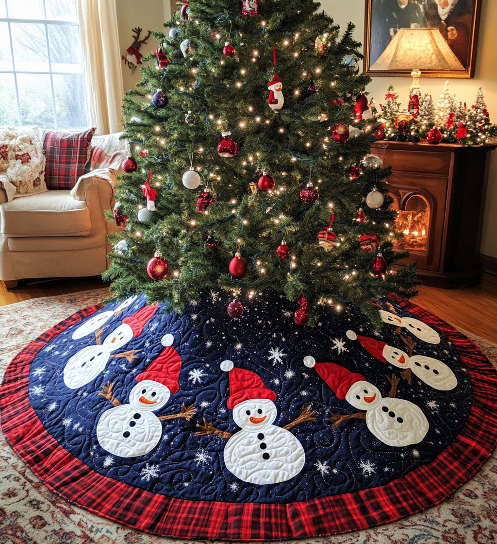 Festive Firs Quilted Christmas Tree Skirt Meaningful Christmas Gift to Warm the Heart