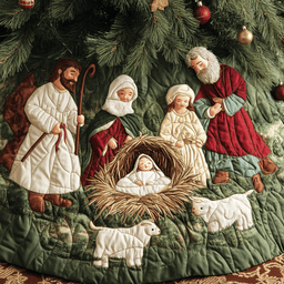 Faithful Surround Quilted Christmas Tree Skirt Thoughtful Christmas Tree Skirt Gift Idea