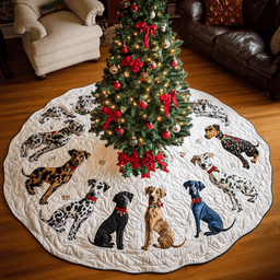 Cozy Christmas Dane Christmas Quilted Tree Skirt Meaningful Christmas Gift to Warm the Heart
