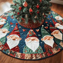 Cozy Circle Christmas Quilted Tree Skirt Trending Christmas Tree Skirt Merch 2025