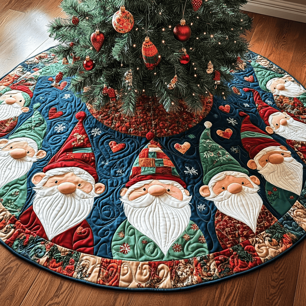 Cozy Circle Christmas Quilted Tree Skirt Trending Christmas Tree Skirt Merch 2025
