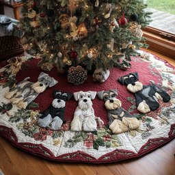 Holiday Beard Buddy Quilted Christmas Tree Skirt Unique Holiday Gift Merch for Family Homes Special Holiday Tree Skirt Gift for Newlyweds