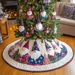 Gnome Holiday Christmas Quilted Tree Skirt Christmas Tree Skirt Gift That Brings Joy