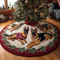 Holiday Watcher Quilted Christmas Tree Skirt Custom Christmas Tree Skirt Merch for Your Family