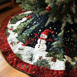 Glisten And Glow Quilted Christmas Tree Skirt Beautiful Tree Skirt to Complete Your Christmas Look