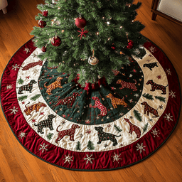 Hot Dog Happiness Christmas Quilted Tree Skirt Thoughtful Christmas Tree Skirt Gift Idea