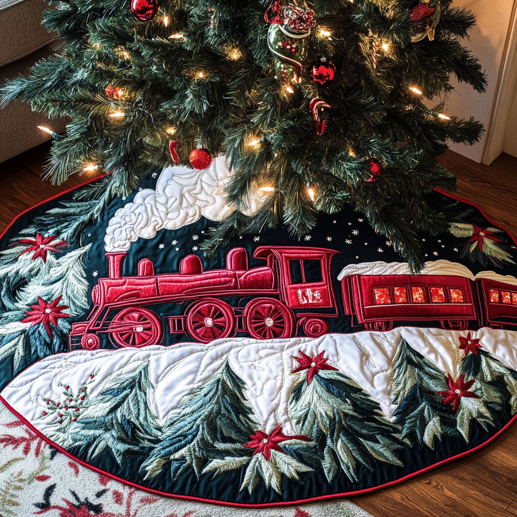 Glimmering Essence Quilted Christmas Tree Skirt Exclusive Christmas Tree Skirt Merch Collection