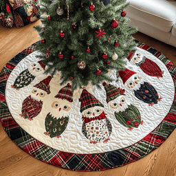 Holly Hoots Christmas Quilted Tree Skirt Thoughtful Christmas Tree Skirt Gift Idea