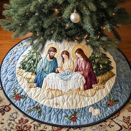 Gift Of Magi Quilted Christmas Tree Skirt Beautiful Tree Skirt to Complete Your Christmas Look
