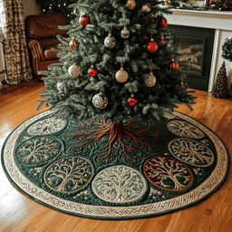 Forest Serenity Christmas Quilted Tree Skirt Holiday Merch That Completes Your Christmas Setup