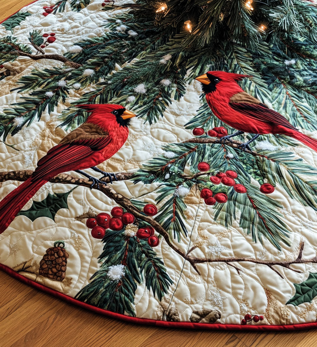 Frosty Nightfall Quilted Christmas Tree Skirt Holiday Merch That Completes Your Christmas Setup