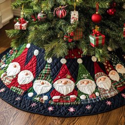 Holly Charm Christmas Quilted Tree Skirt Exclusive Holiday Tree Skirt Gift for Families