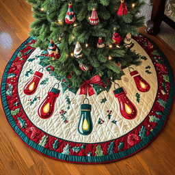 Glowing Garland Christmas Quilted Tree Skirt Meaningful Christmas Gift to Warm the Heart