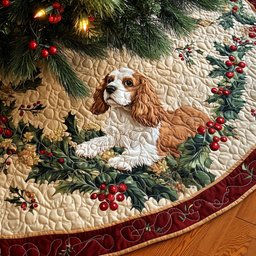 Graceful Spaniel Quilted Christmas Tree Skirt Christmas Tree Skirt Gift That Brings Joy