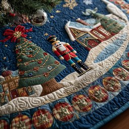 Holiday Guard Quilted Christmas Tree Skirt Special Holiday Tree Skirt Gift for Newlyweds