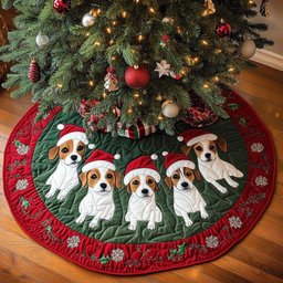 Jack Spirit Christmas Quilted Tree Skirt Beautiful Tree Skirt to Complete Your Christmas Look