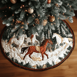 Horse Legend Christmas Quilted Tree Skirt Holiday Merch That Completes Your Christmas Setup