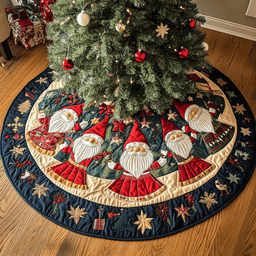 Frosty Fir Magic Christmas Quilted Tree Skirt Heartwarming Christmas Tree Skirt Gift for Loved Ones Warm and Soft Christmas Tree Skirt for Winter
