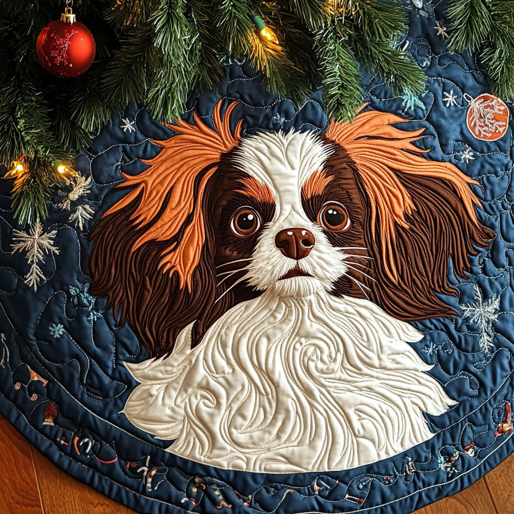 Papillon Meadow Breeze Quilted Christmas Tree Skirt Holiday Merch That Completes Your Christmas Setup
