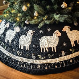 Rustic Herd Quilted Christmas Tree Skirt Thoughtful Christmas Tree Skirt Gift Idea