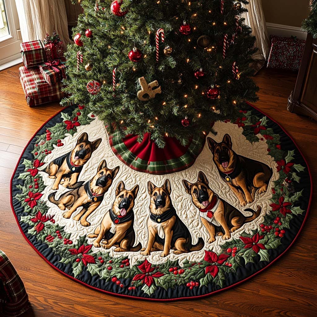 Shepherd Spirit Quilted Christmas Tree Skirt Exclusive Holiday Tree Skirt Gift for Families