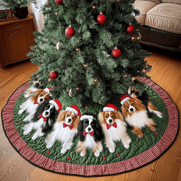 Papillon Christmas Joy Christmas Quilted Tree Skirt Magical Christmas Tree Skirt to Impress Guests