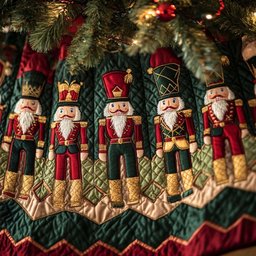 Regal Toy Soldiers Christmas Quilted Tree Skirt Heartwarming Christmas Tree Skirt Gift for Loved Ones
