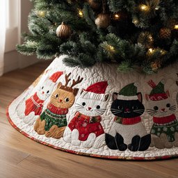 Merry Paws Crew Christmas Quilted Tree Skirt Meaningful Christmas Gift to Warm the Heart Meaningful Christmas Gift to Warm the Heart Thoughtful Christmas Tree Skirt Gift Idea