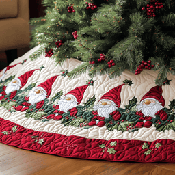 Santa Helpers Quilted Christmas Tree Skirt Trending Christmas Tree Skirt Merch 2025